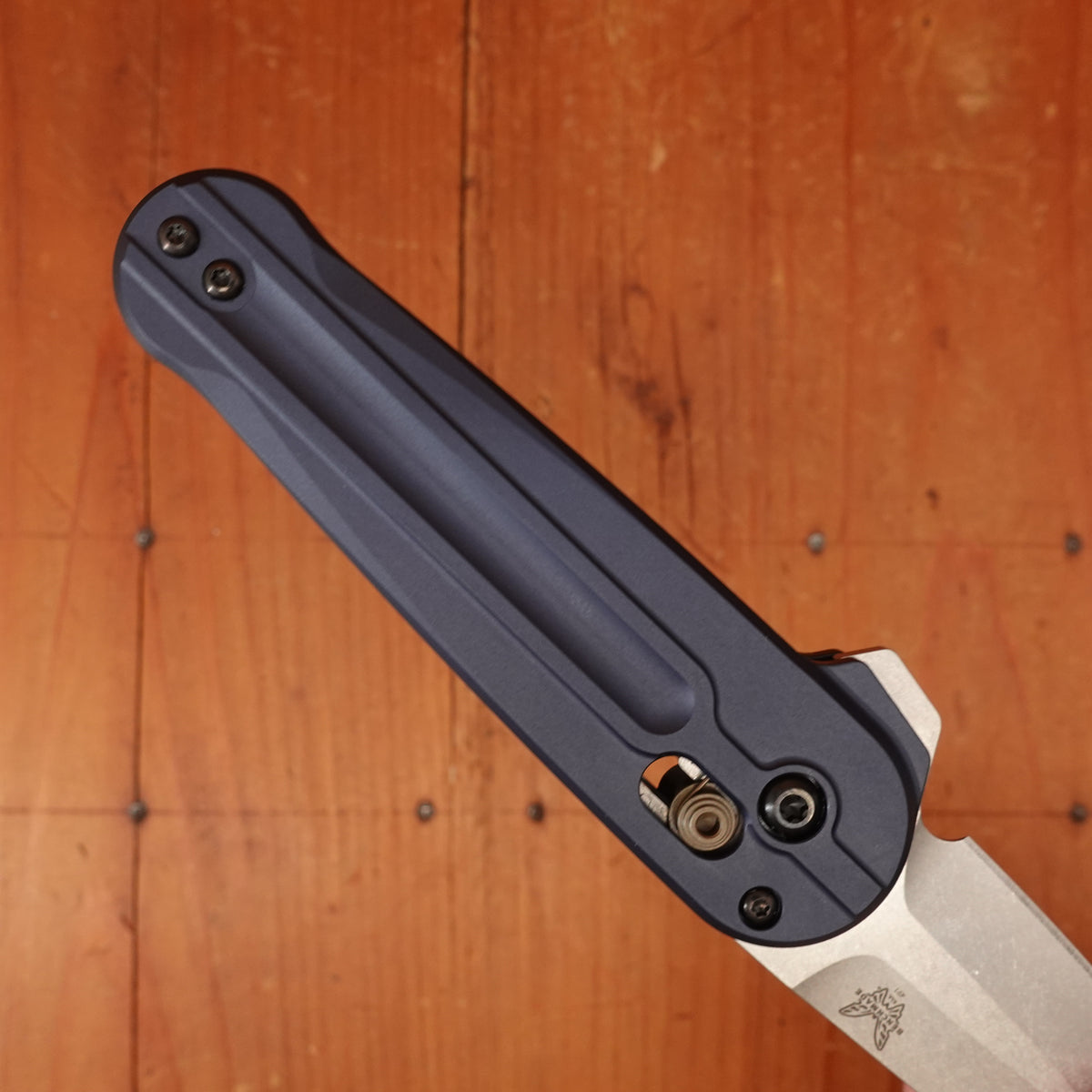 Benchmade 491 Lowden Spear Point Stainless Steel AXIS® Lock Crater Blue Handle