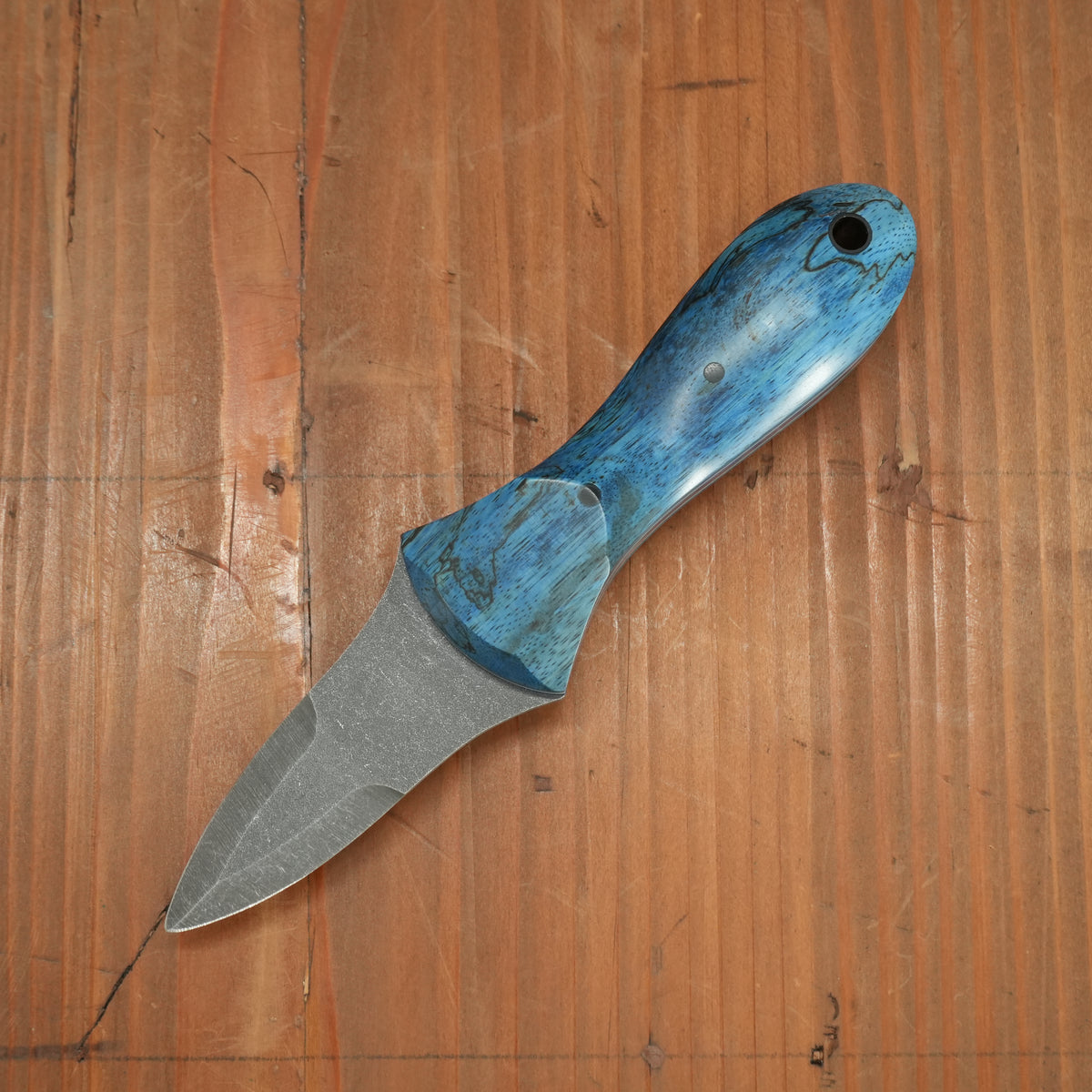 Alma Knife Co. Carolina Shucker N690 - Blue-dyed Spalted Tamarind