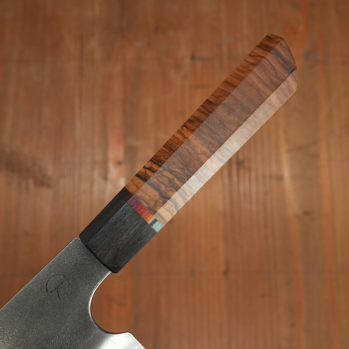 Alma Knife Co. 150mm Nakiri 26c3 Nashiji Wa Red Bethlehem Olive