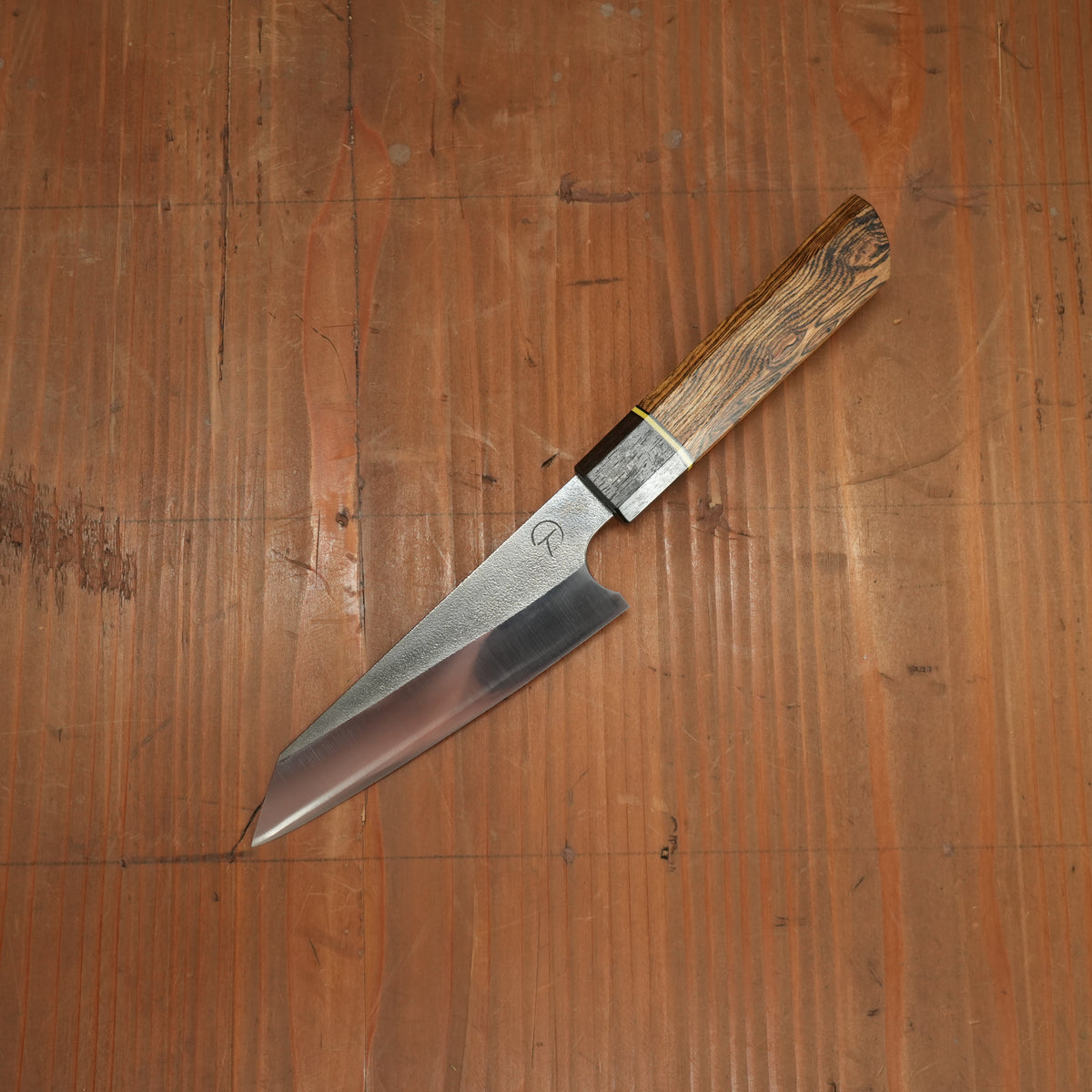 Alma Knife Co. 135mm Kiritsuke Petty 26c3 Nashiji Bocote Ebony Handle