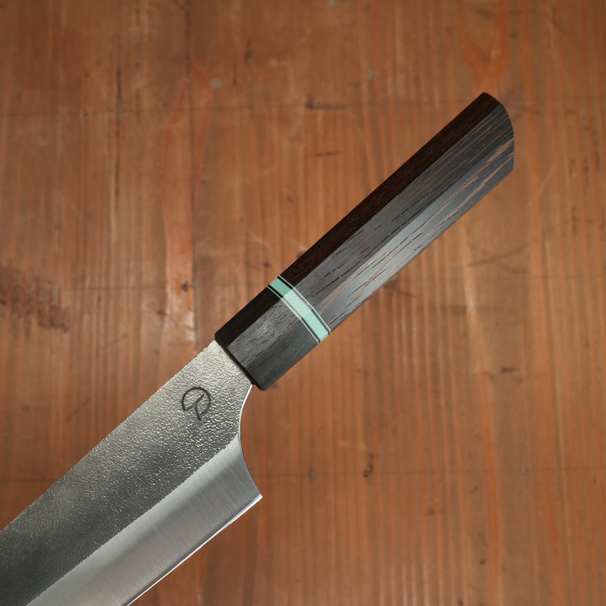 Alma Knife Co. 225mm Kiritsuke Gyuto 52100 Nashiji Wenge Ebony Handle