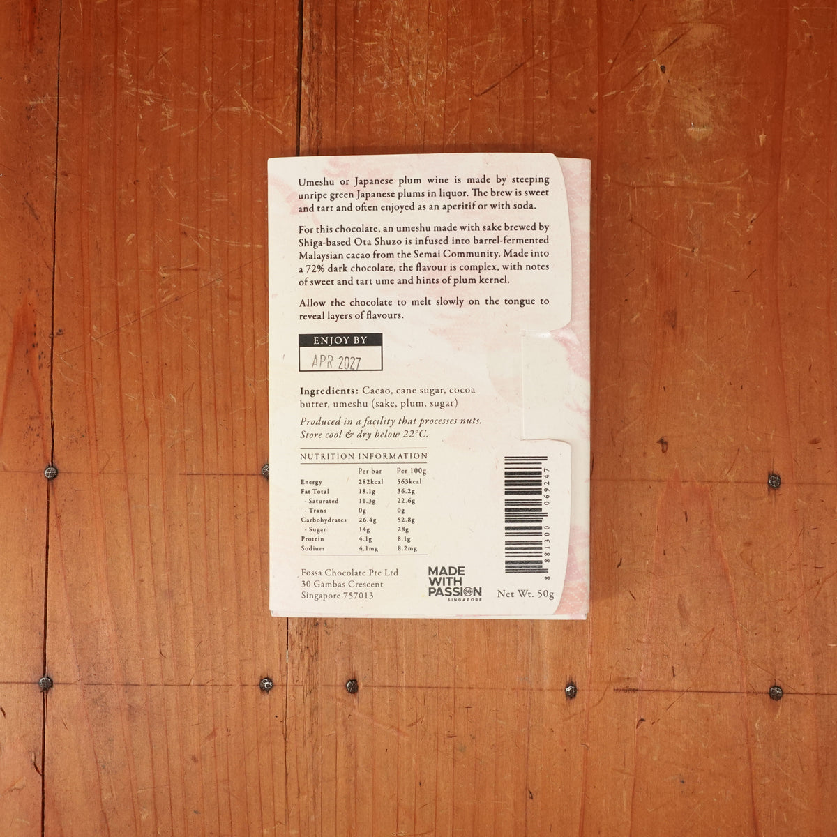 Fossa Umeshu Sake Chocolate - 50g
