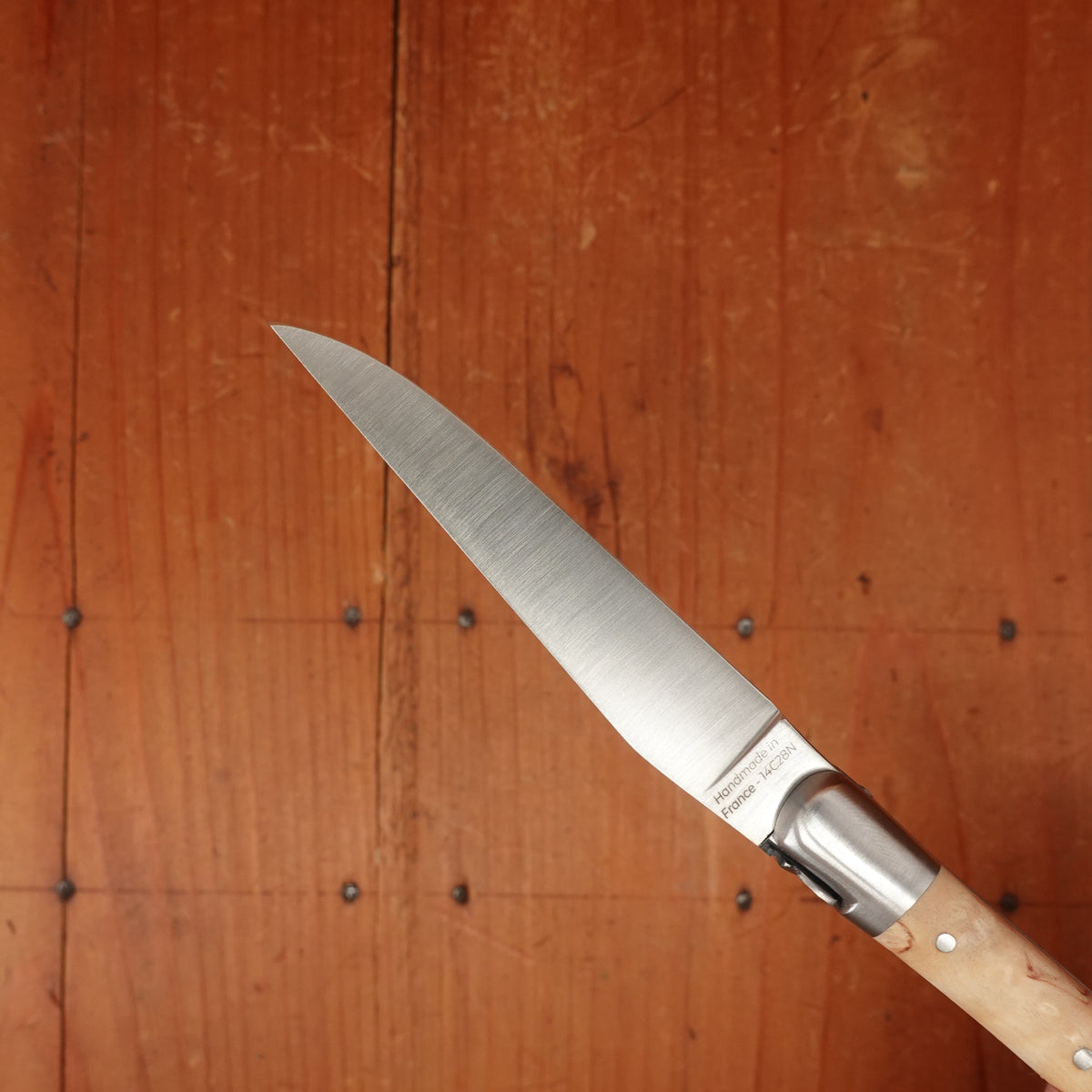 Fontenille Pataud Laguiole Le Pocket 10cm Pocket Knife Stainless Lockback Curly Birch
