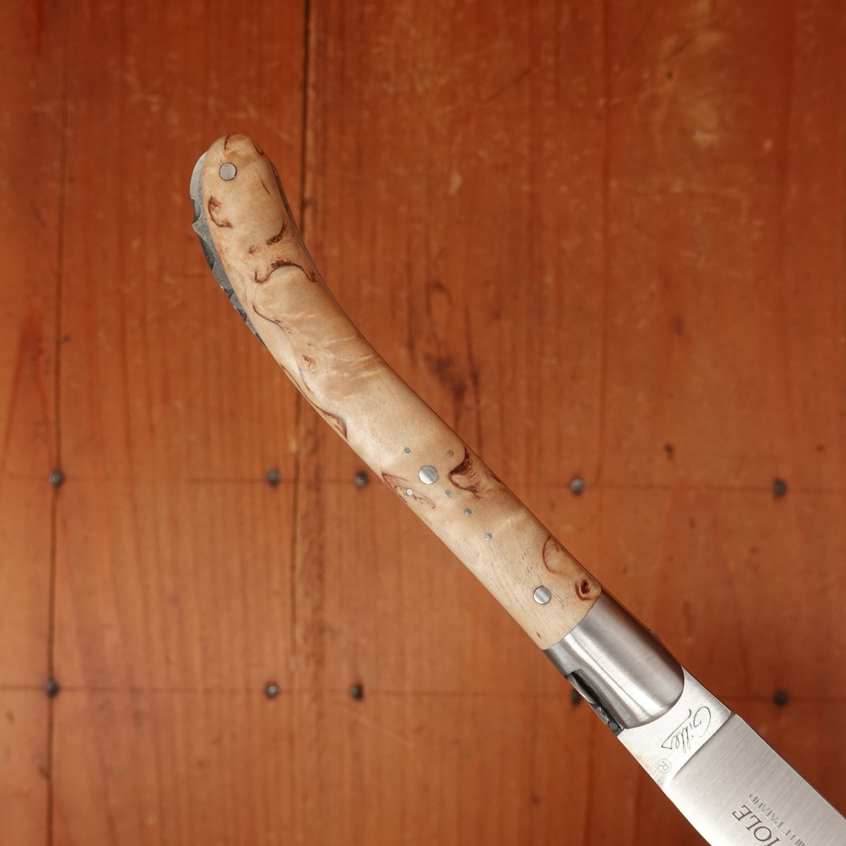 Fontenille Pataud Laguiole Le Pocket 10cm Pocket Knife Stainless Lockback Curly Birch