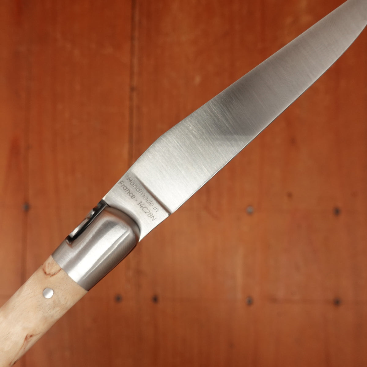 Fontenille Pataud Laguiole Le Pocket 10cm Pocket Knife Stainless Lockback Curly Birch