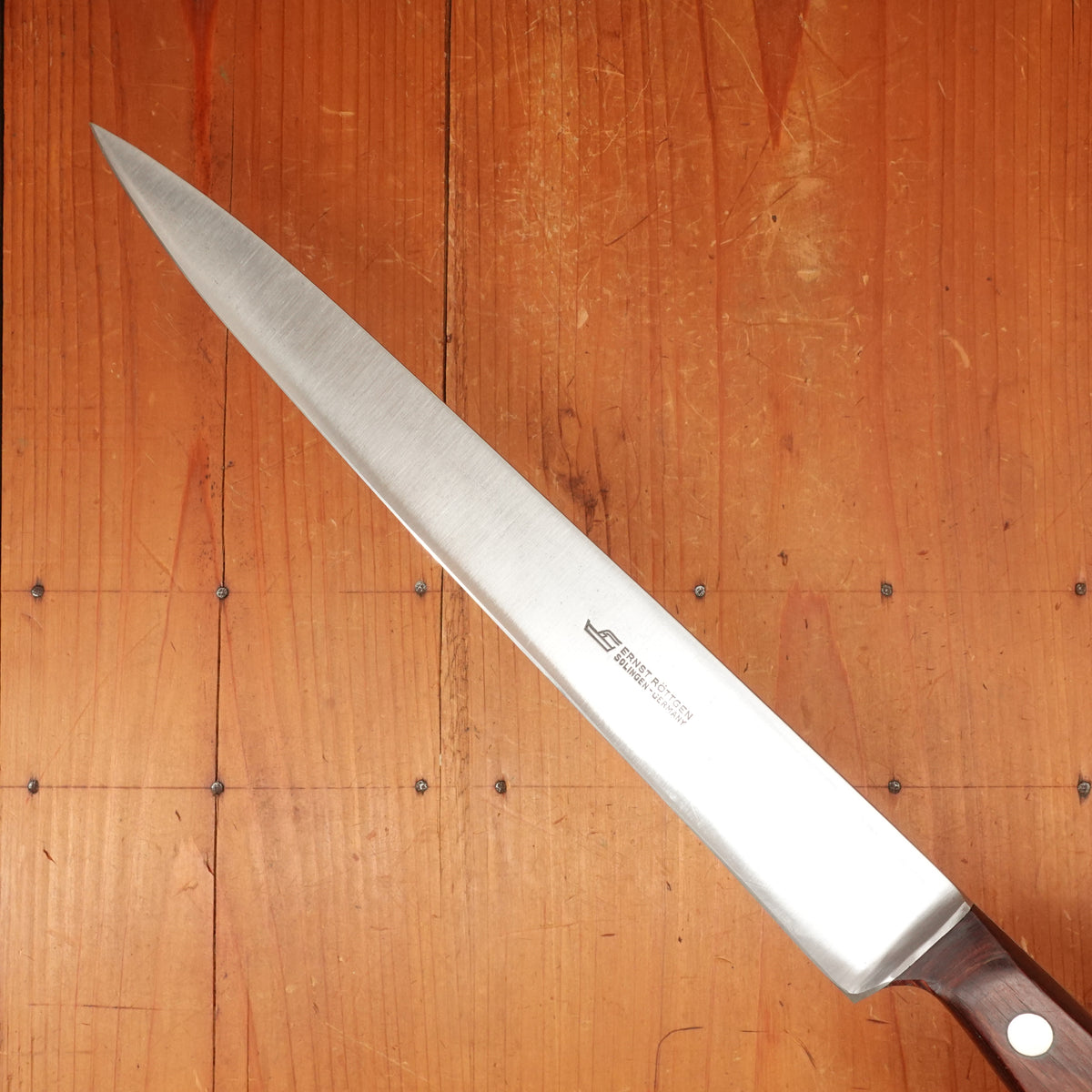 Ernst Röttgen 10.5" Slicer Carbon Steel & Pakka Solingen 1960s
