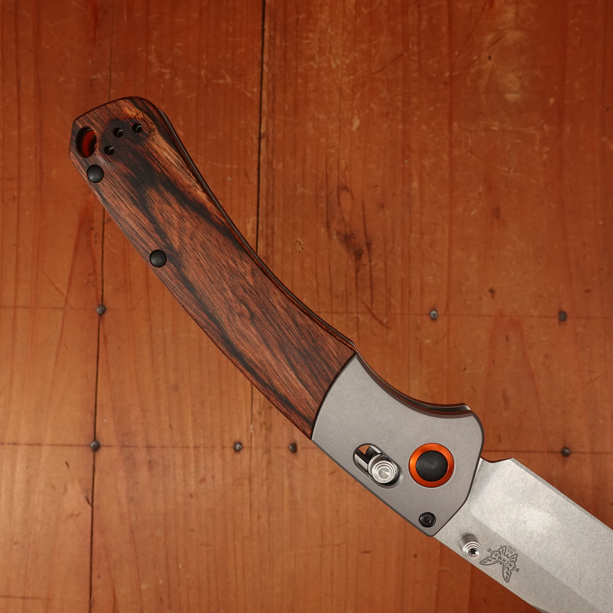 Benchmade 15080-2 Crooked River Clip Point CPM-S30V AXIS Lock Stabilized Wood Handle