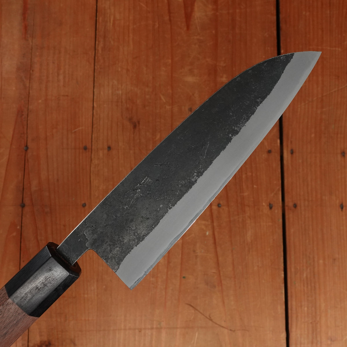 Hitohira Harima 165mm Santoku Stainless Clad Kurouchi Forged Aogami 2 Walnut Handle