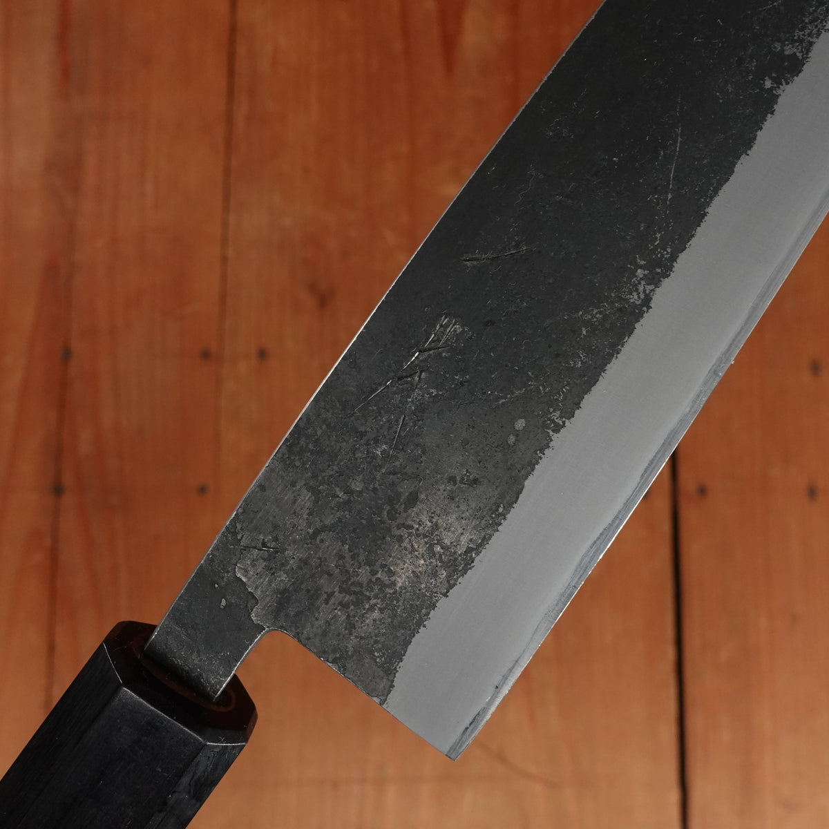 Hitohira Harima 165mm Santoku Stainless Clad Kurouchi Forged Aogami 2 Walnut Handle