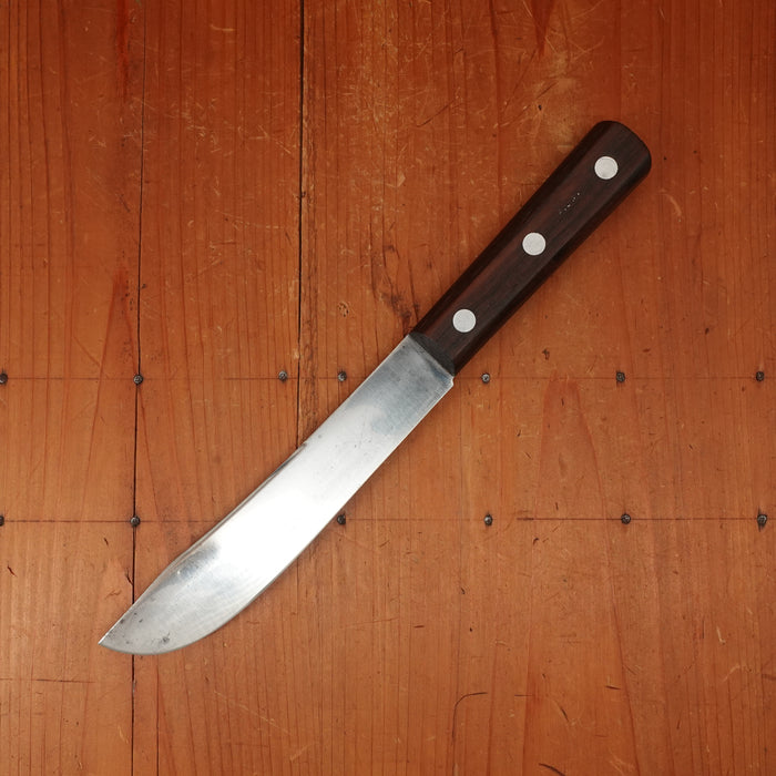 7.25" Bullnose Butcher Carbon Steel Rosewood USA 1940s-60s