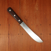 7.25" Bullnose Butcher Carbon Steel Rosewood USA 1940s-60s