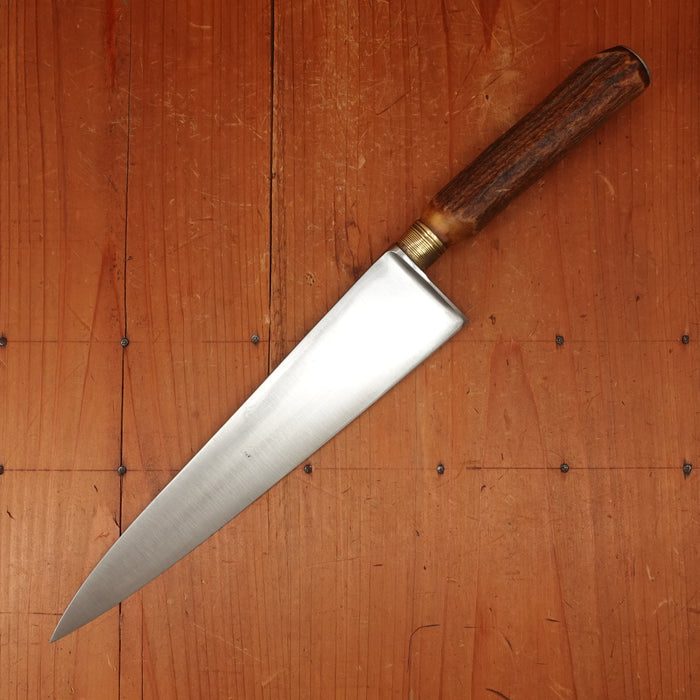 Re-Handled 9.5" Chef Knife Carbon Steel & Stag -France age unknown