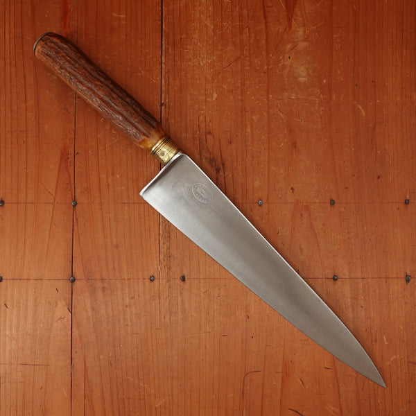 Re-Handled 9.5" Chef Knife Carbon Steel & Stag -France age unknown