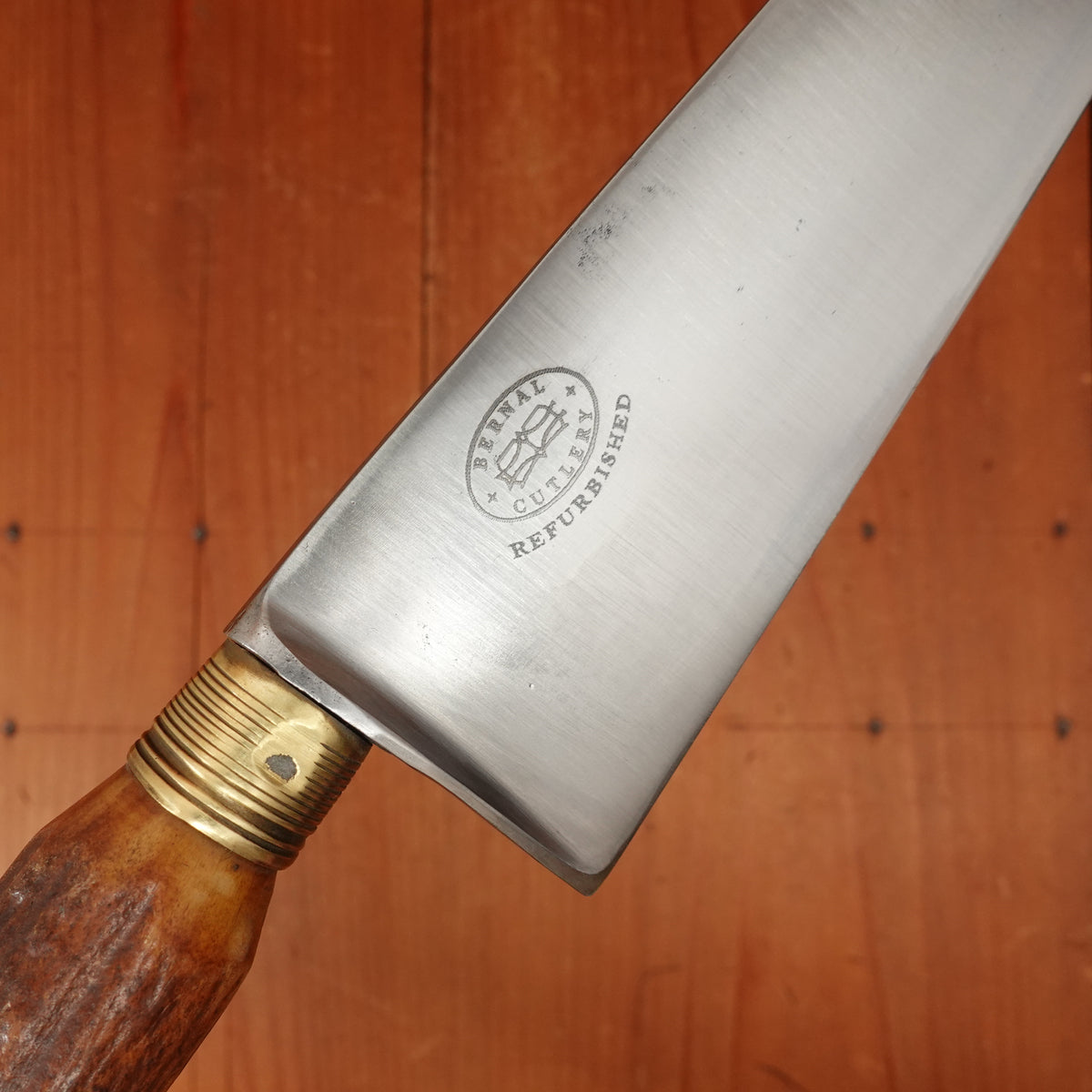 Re-Handled 9.5" Chef Knife Carbon Steel & Stag -France age unknown