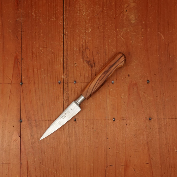 F Verdier 3" Nogent Style Paring Knife Stainless & Olive Thiers France ~2015