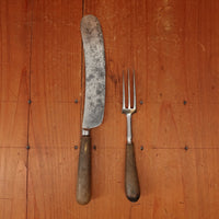Van Wart & Naylor Table Knife Set Shear Steel & Horn Sheffield 1830s-1840