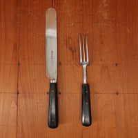 Table Knife Set (1 pair) Reynolds & Wadsworth Ironmongers Shear Steel Horn England 1871-1892