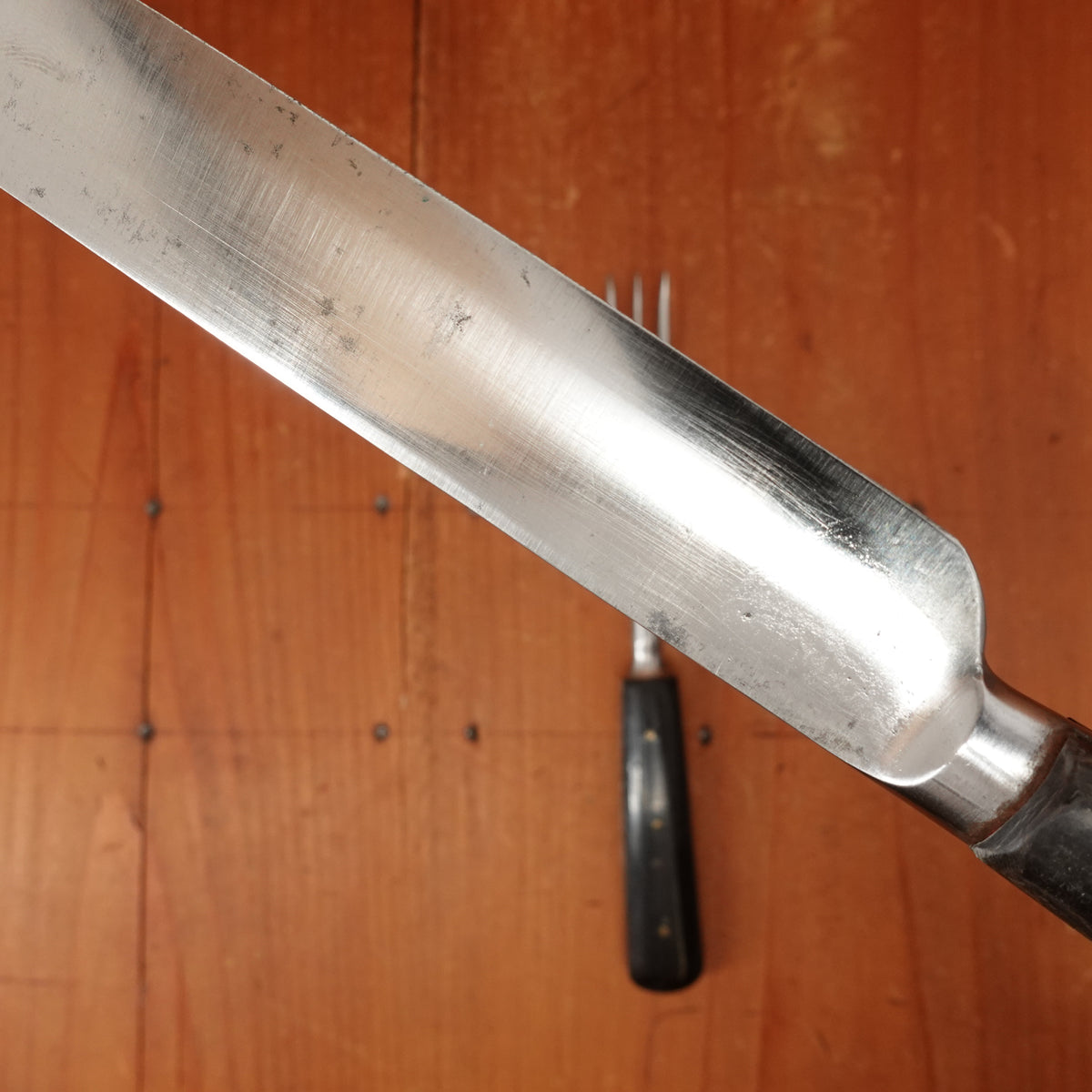 Table Knife Set (1 pair) Reynolds & Wadsworth Ironmongers Shear Steel Horn England 1871-1892