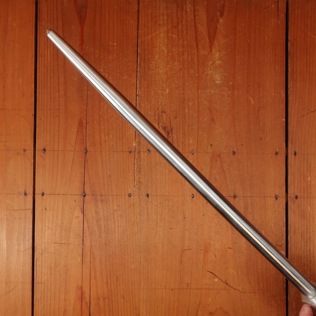 Ludwig Schiff 14" Slick Honing Rod Hard Chromed Carbon Steel Turned Wood Handle Solingen 1960s