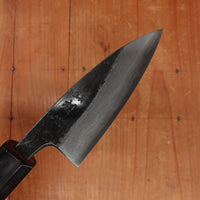 Kumokage 80mm Petty Aogami 2 Kurouchi Damascus Teak Handle