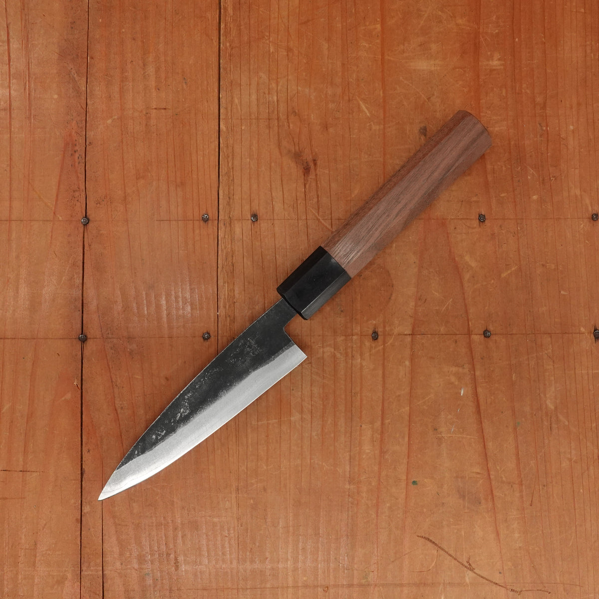 Hitohira Harima 120mm Petty Stainless Clad Kurouchi Aogami Super Walnut Handle