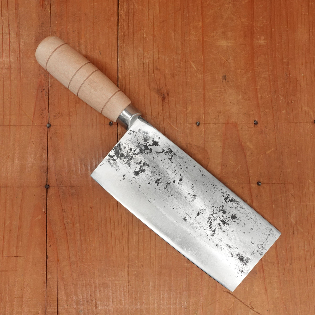 Sentan 170mm Chinese Cleaver Stainless Clad Shirogami 2 Kurouchi