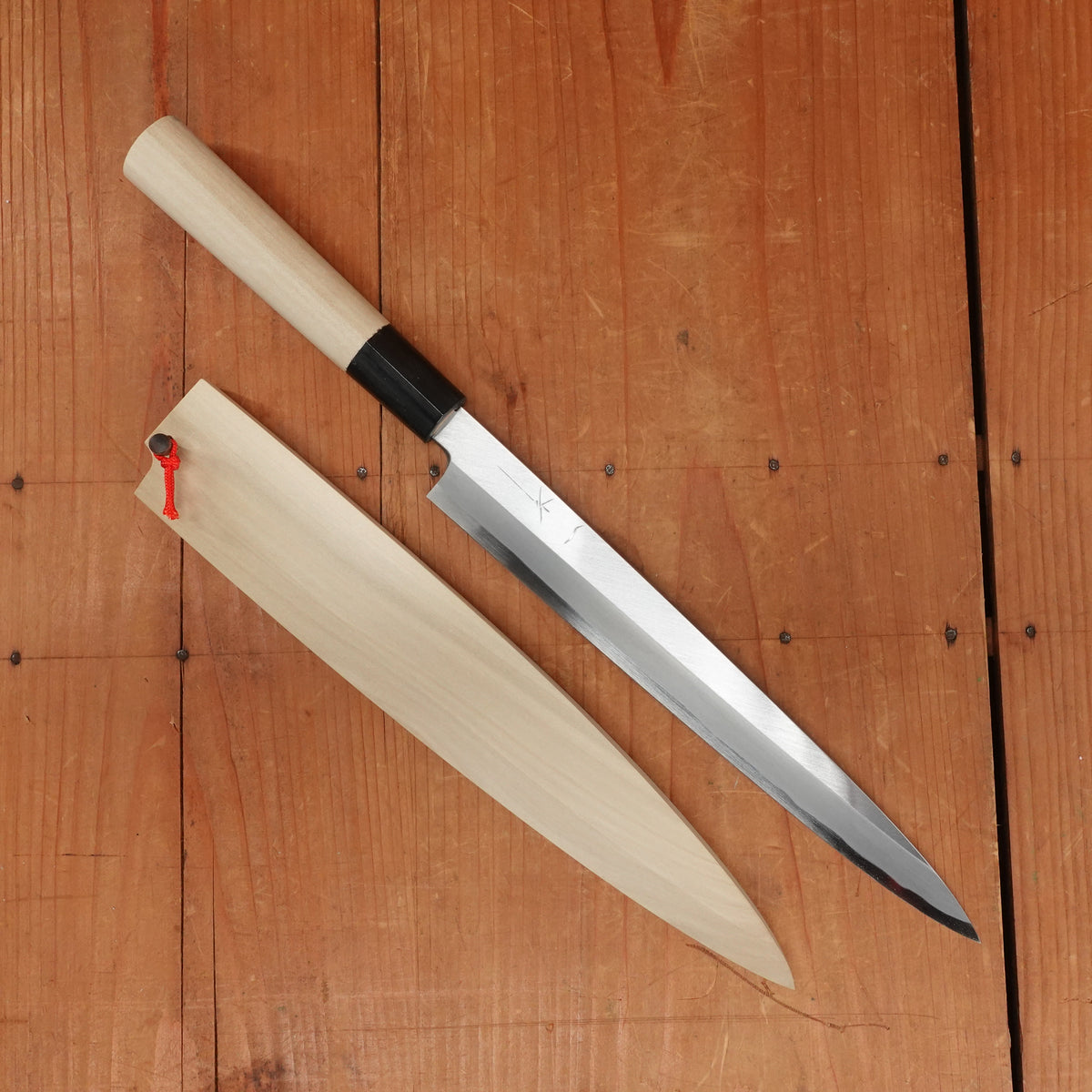 Hitohira Togashi 240mm Yanagi Shirogami 2 D Ho / Horn with Saya