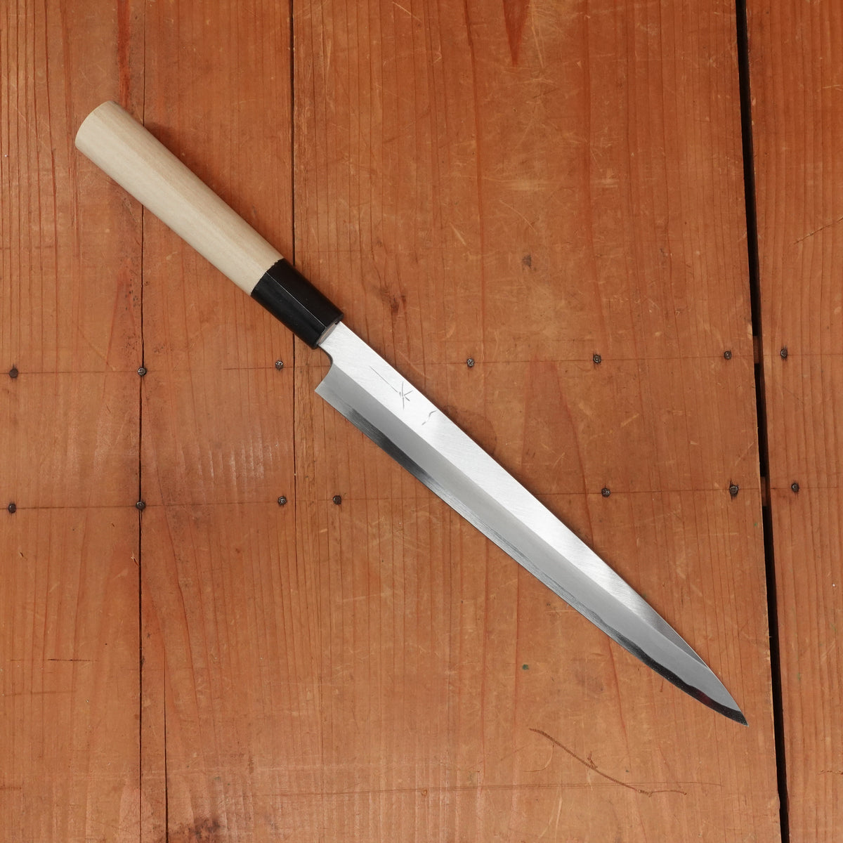 Hitohira Togashi 240mm Yanagi Shirogami 2 D Ho / Horn with Saya