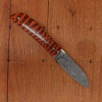 David Margrita 10cm Drop Point Carbon Damascus Slip Joint Amourette Handle