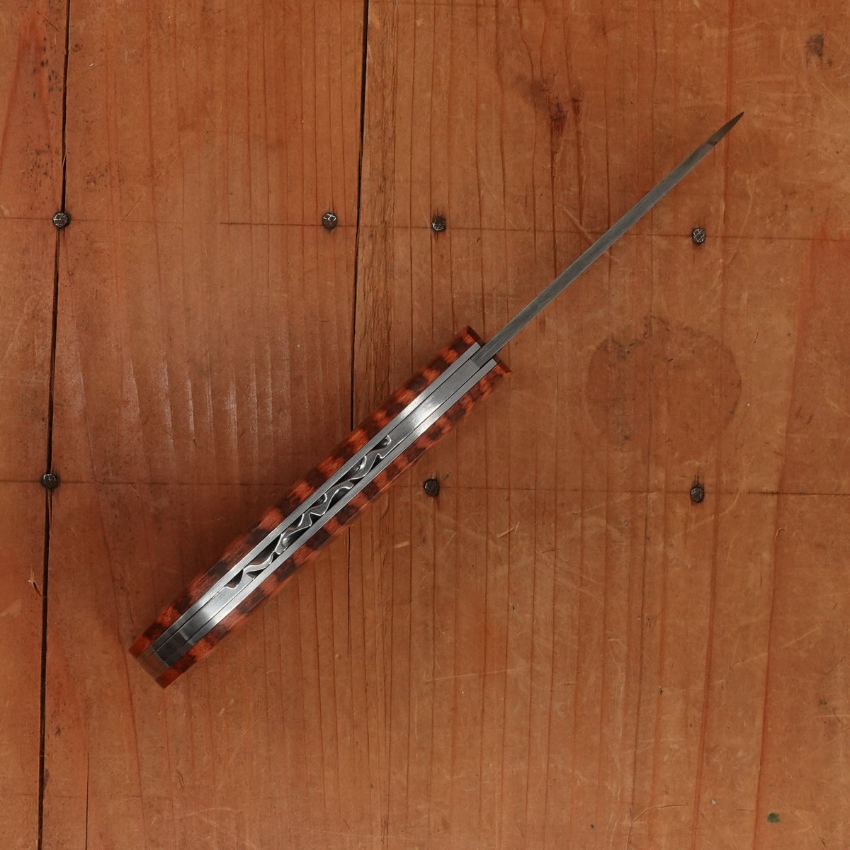 David Margrita 10cm Drop Point Carbon Damascus Slip Joint Amourette Handle