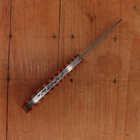 David Margrita 10cm Drop Point Carbon Damascus Slip Joint Amourette Handle