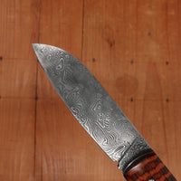 David Margrita 10cm Drop Point Carbon Damascus Slip Joint Amourette Handle