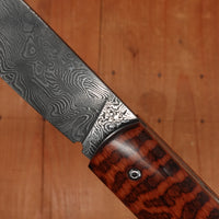David Margrita 10cm Drop Point Carbon Damascus Slip Joint Amourette Handle
