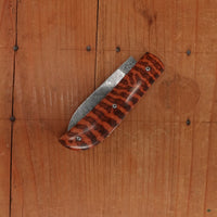 David Margrita 10cm Drop Point Carbon Damascus Slip Joint Amourette Handle