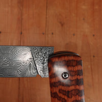 David Margrita 10cm Drop Point Carbon Damascus Slip Joint Amourette Handle