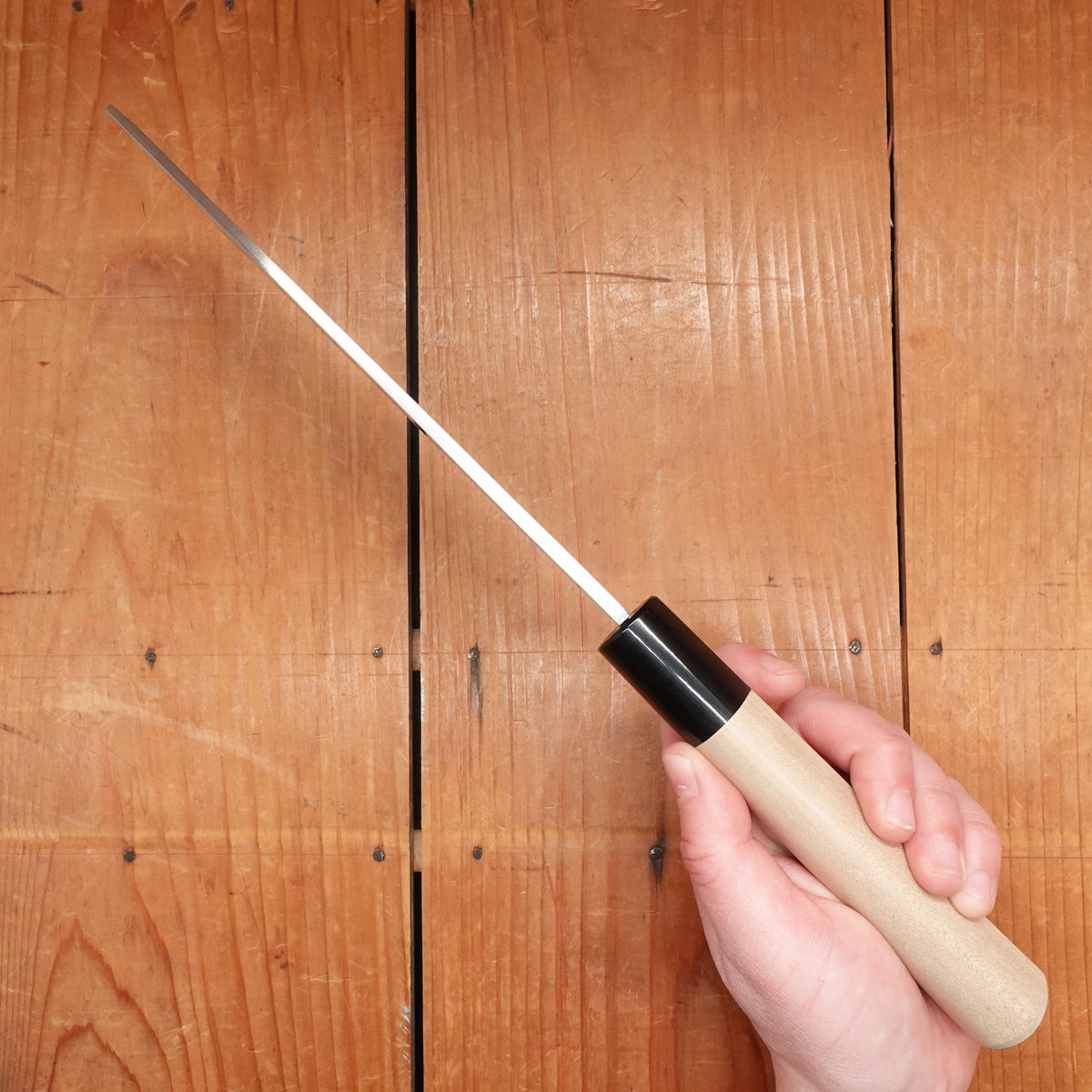 Hitohira Kikuchiyo Manzo 180mm Usuba Iron Clad Shirogami 3 Ho Wood Handle (D-Shape)
