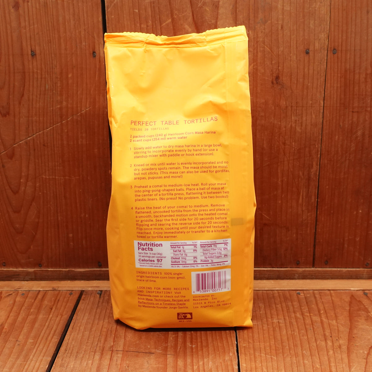 Masienda Heirloom Yellow Corn Masa Harina - 1kg