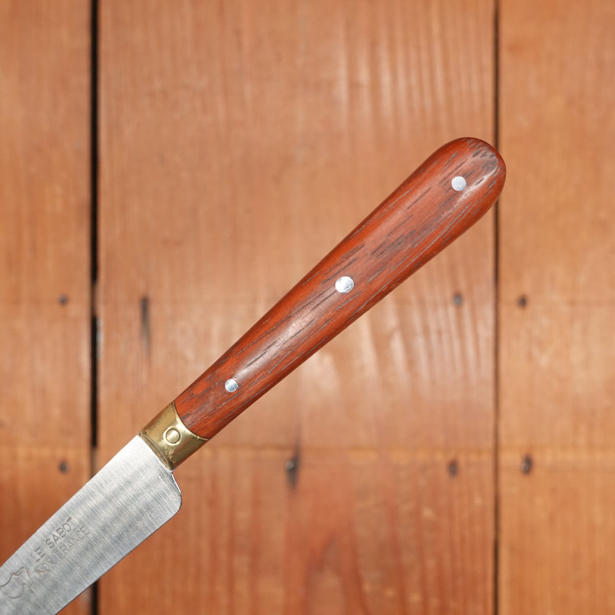 Au Sabot 4" Pointed Paring Stainless Camwood with Brass Bolster