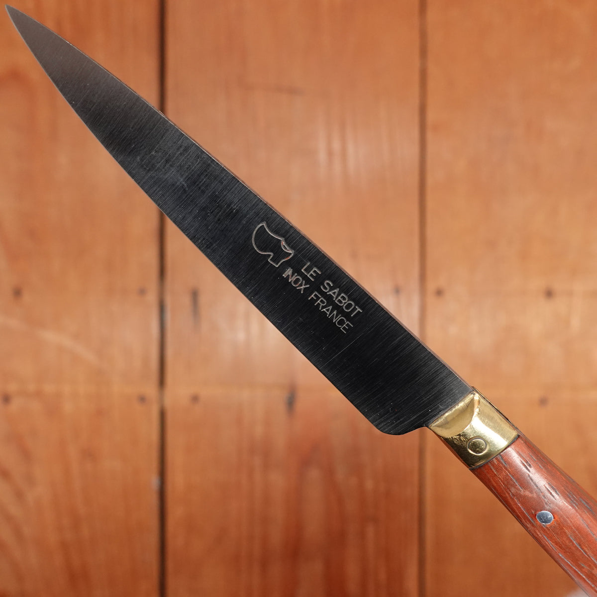 Au Sabot 4" Pointed Paring Stainless Camwood with Brass Bolster