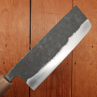 Morihei Hisamoto 165mm Nakiri Kurouchi Shirogami 1 Yakusugi Cedar Handle