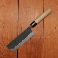 Morihei Hisamoto 165mm Nakiri Kurouchi Shirogami 1 Ho Wood (D-shape)