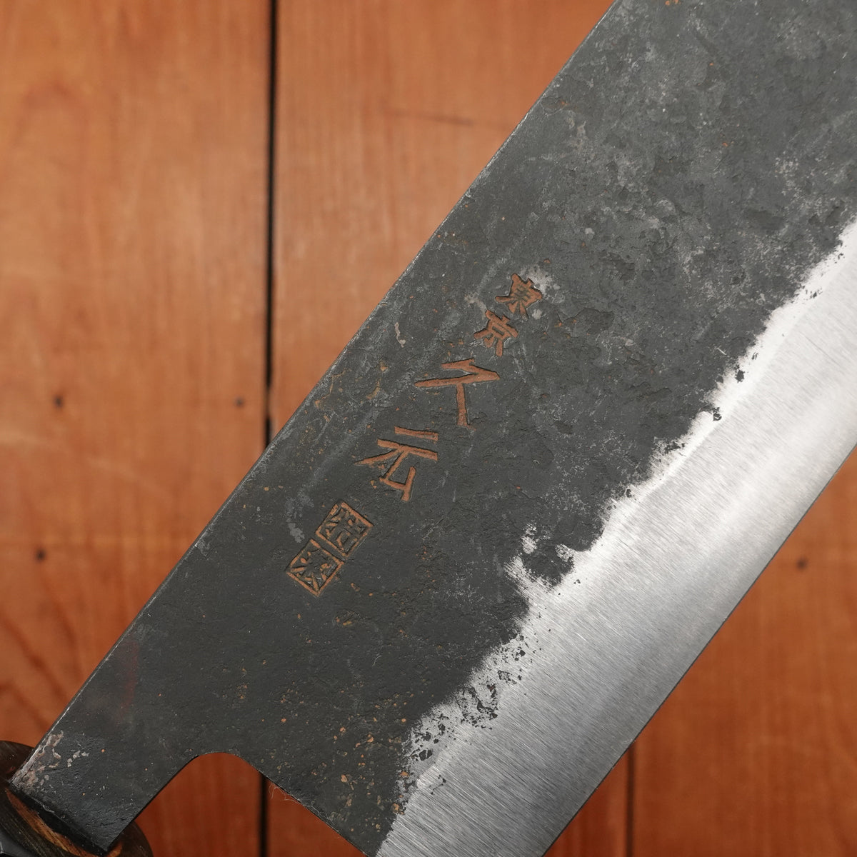 Morihei Hisamoto 165mm Nakiri Kurouchi Shirogami 1 Ho Wood (D-shape)
