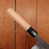 Isamitsu 210mm Gyuto Stainless Clad Shirogami 1 Kurouchi Yakusugi Cedar Handle