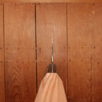 Isamitsu 210mm Gyuto Stainless Clad Shirogami 1 Kurouchi Yakusugi Cedar Handle