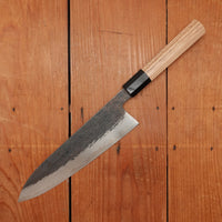 Isamitsu 210mm Gyuto Stainless Clad Shirogami 1 Kurouchi Taihei Zebrawood Handle