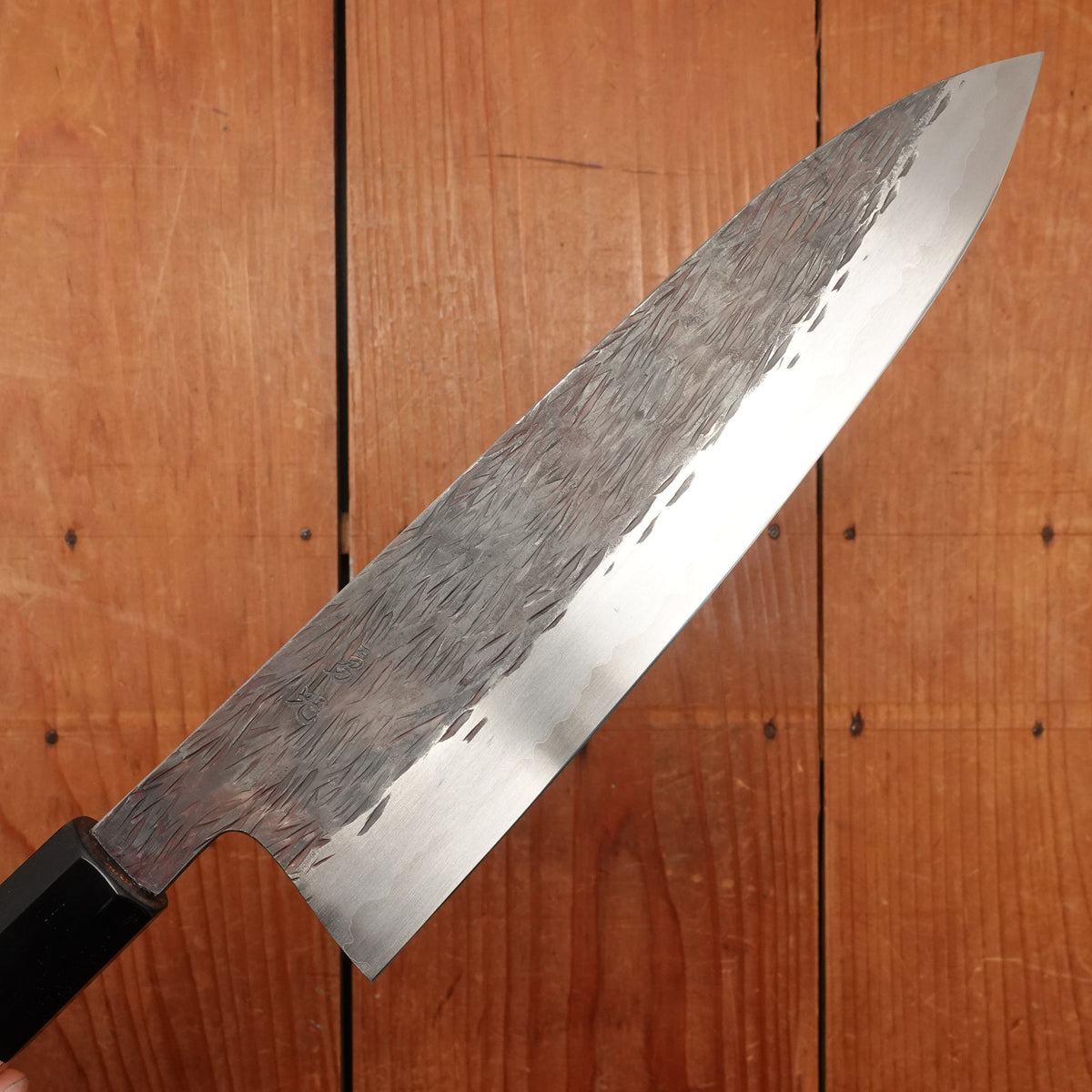 Isamitsu 210mm Gyuto Stainless Clad Shirogami 1 Kurouchi Taihei Zebrawood Handle