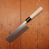 Hitohira Futana 165mm Nakiri Stainless Migaki Ho Wood (D-Shape)