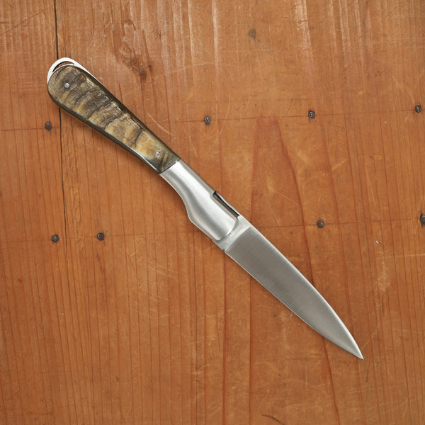 Fontenille Pataud Sperone 12cm Stainless Lockback Ram Horn Handle