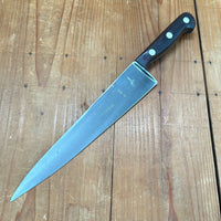 K.C. Seelbach 10.25” Chef Knife Carbon Steel Rosewood Solingen 1950s 60s