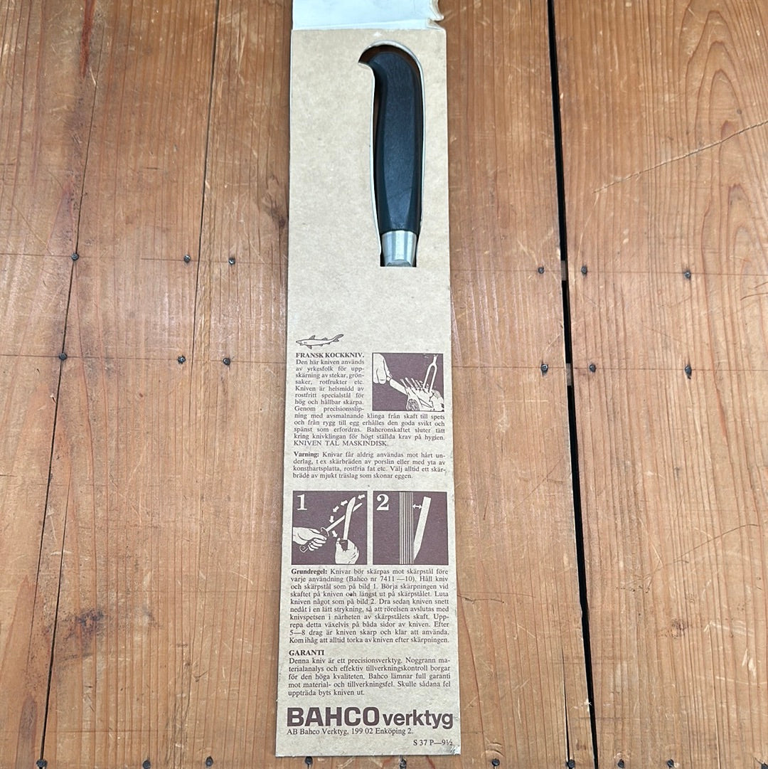 New Vintage Bahco 9" Chef Knife Hand Forged Stainless Norway 1970s-80s